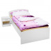Jednolůžková postel 90x200 včetně laťkového roštu a matrace zdarma. Bílá