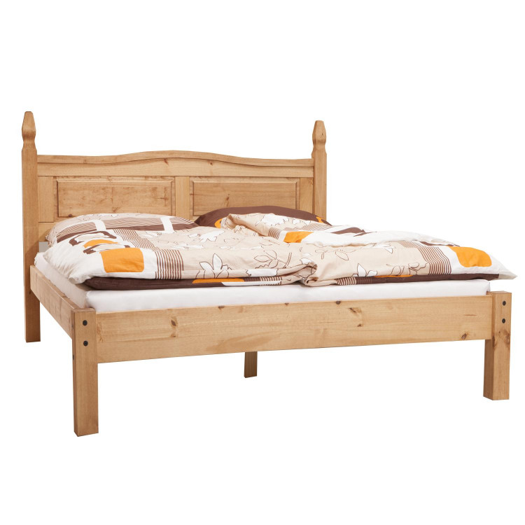 Dvoulůžková manželská postel 180x200 CORONA. Masiv borovice vosk