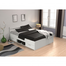 Multifunkční manželská dvoulůžková postel 140x200 MICHIGAN s úložným prostorem. Bílá