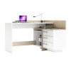 Rohový psací stůl THALES. Dub/bílá
