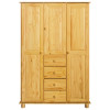 Šatní skříň KARIN 3D z masivu – kombinovaná skříň se zásuvkami a policemi