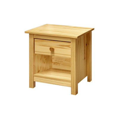 Noční stolek TORINO se zásuvkou. Masiv borovice/lakovaný