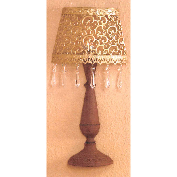 Nástěnná dekorativní kovová lampa zlatá/hnědá Nástěnná dekorativní kovová lampa zlatá/hnědá