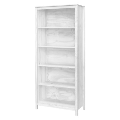 Policová knihovna TORINO. Masiv borovice bílý lak