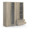 Policová a šatní skříň se zásuvkami GLORY 4D. Dub Kronberg