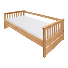 Jednolůžková postel 90x200 TORINO s možností přistýlky. Masiv borovice medový odstín vosk