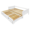 Multifunkční rozkládací postel DIANA 90x200 na 180x200 včetně roštu a úložného prostoru. Bílá