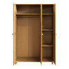 Šatní skříň KATHARINA 3D vosk – masiv borovice v medovém odstínu s policemi