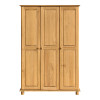 Šatní skříň KATHARINA 3D vosk – masiv borovice v medovém odstínu s policemi