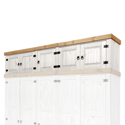 Nástavec na skříně CORONA 5D. Masiv borovice bílý vosk