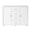 Komoda PIA 2D se skříňkami a 4 zásuvkami. Bílá