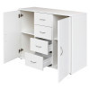 Komoda PIA 2D se skříňkami a 4 zásuvkami. Bílá