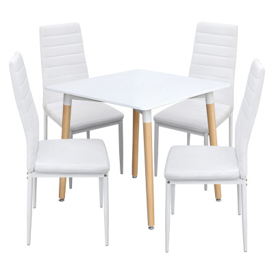 Jídelní stůl ONE 80x80 bílý + 4 židle SIGMA bílé