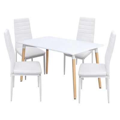 Jídelní stůl ONE 140x90 bílý + 4 židle SIGMA bílé