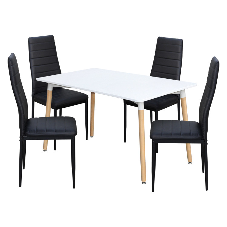 Jídelní stůl ONE 140x90 bílý + 4 židle SIGMA černé
