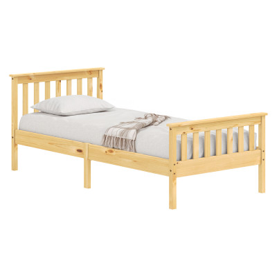 Jednolůžko TORINO 90x200 lak – masivní postel z borovice s roštem