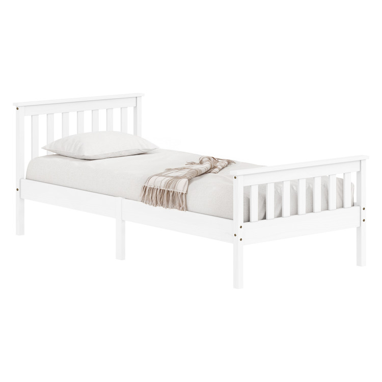 Jednolůžko TORINO 90x200 bílý lak – masivní postel z borovice s roštem