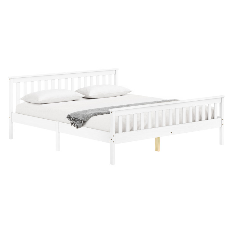 Manželská postel z masivu borovice TORINO 180x200 bílý lak s roštem – bez matrace