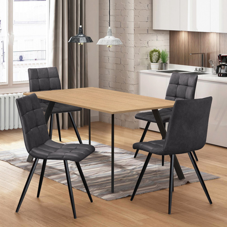 Jídelní stůl 120x80 BERGEN dub + 4 židle BERGEN šedé mikrovlákno Jídelní stůl 120x80 BERGEN dub + 4 židle BERGEN šedé mikrovlákno