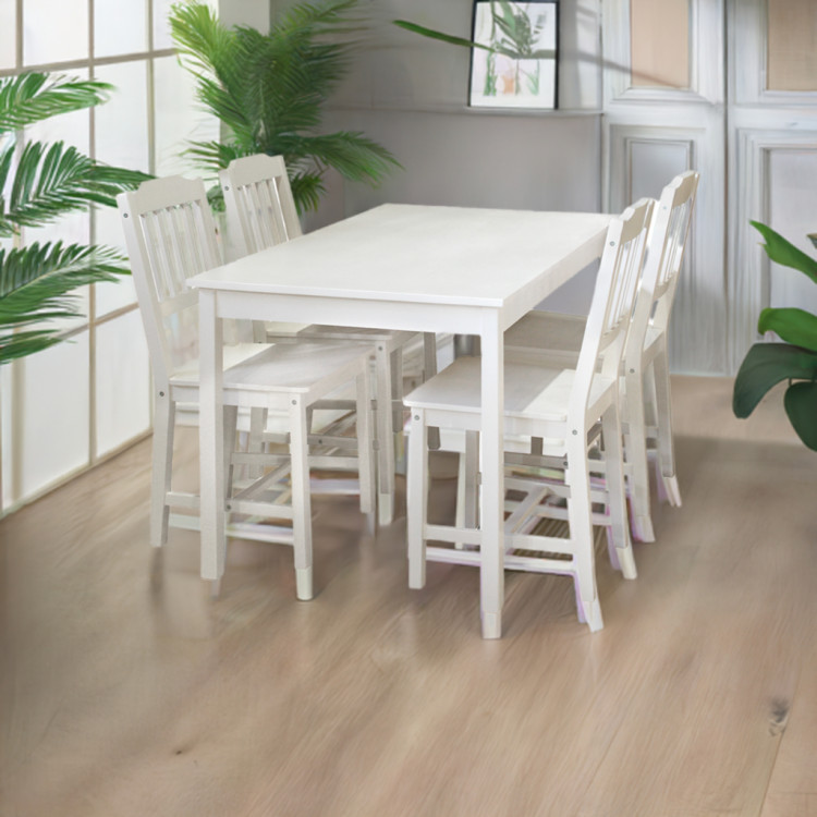 Jídelní set BONIFÁC. Masiv borovice bílý lak