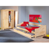 Jednolůžková postel LAURA 90x200 včetně roštu a s přistýlkou. Masiv borovice lak