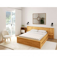 Manželská postel KOMFORT 180x200 včetně roštu. Masiv borovice lak