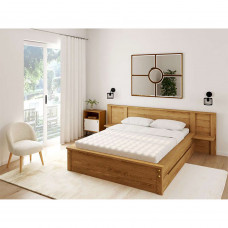 Manželská postel KOMFORT 180x200 včetně roštu. Masiv borovice vosk