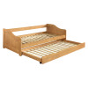 Jednolůžková postel LAURA 90x200 včetně roštu a s přistýlkou. Masiv borovice vosk