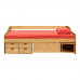 Jednolůžková postel 90x200 MAXIMA s úložným prostorem včetně roštu. Masiv borovice vosk