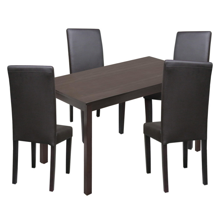 Jídelní set PRIMA – Jídelní stůl 118x75 a 4 jídelní židle. Masiv káva/hnědá