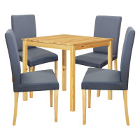 Jídelní set PRIMA – Jídelní stůl 75x75 a 4 jídelní židle. Masiv borovice/šedá