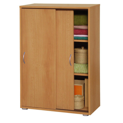 Policová komoda RINA s posuvnými dvířky. Buk