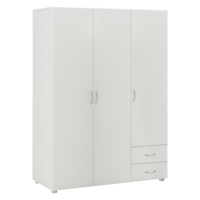 Šatní skříň s policemi a zásuvkami BEST 3D. Bílá