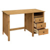 Psací stůl se zásuvkami TORINO. Masiv borovice vosk