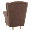 Křeslo ušák s taburetem ASTRID. Látka hnědá