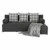 Rohová rozkládací sedací souprava MEXX P. Šedý melír / vzor