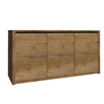 Komoda MONTANA K3D dub lefkas tmavý – třídveřová komoda