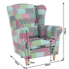 Křeslo ušák CHARLOT. Látka patchwork M1