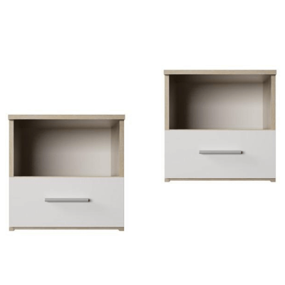 Sada nočních stolků GABRIELA. Dub sonoma / bílá