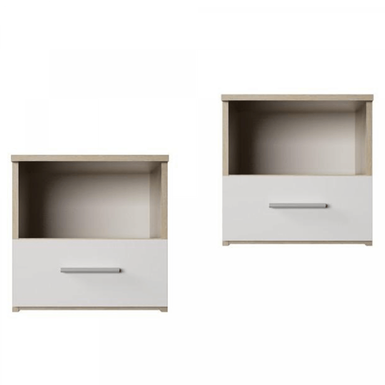 Sada nočních stolků GABRIELA. Dub sonoma / bílá