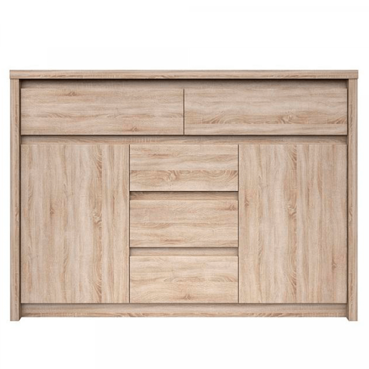 Komoda NORTY 2D s 5 zásuvkami. Dub sonoma