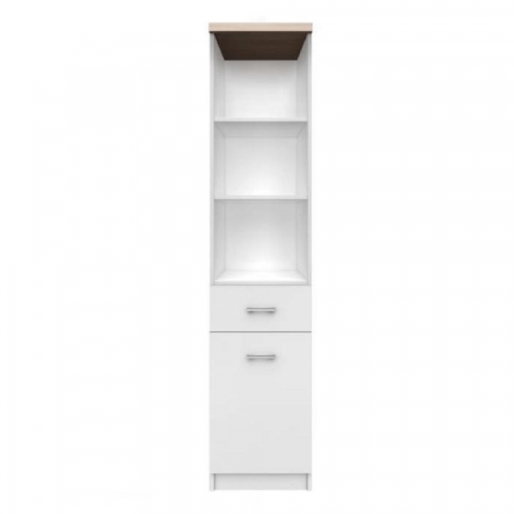 Regál 1D1S, bílá / dub sonoma, TOPTY TYP 04