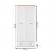 Předsíňová šatní skříň TOPTY 2D se zásuvkou. Bílá / dub sonoma