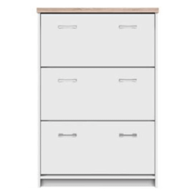 Výklopný botník TOPTY 3R. Bílá / dub sonoma