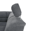 Rozkládací sedací souprava SANTIAGO P s polohovatelnými opěrkami hlavy a úložným prostorem. Šedá látka