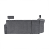 Rozkládací sedací souprava SANTIAGO P s polohovatelnými opěrkami hlavy a úložným prostorem. Šedá látka