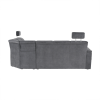Rozkládací sedací souprava SANTIAGO P s polohovatelnými opěrkami hlavy a úložným prostorem. Šedá látka