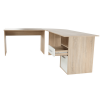 Rohový PC stůl MAURUS. Dub sonoma / bílá