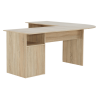 Rohový PC stůl MAURUS. Dub sonoma / bílá