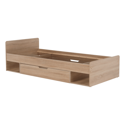 Jednolůžková postel TEYO 90x200 se zásuvkou. Dub sonoma
